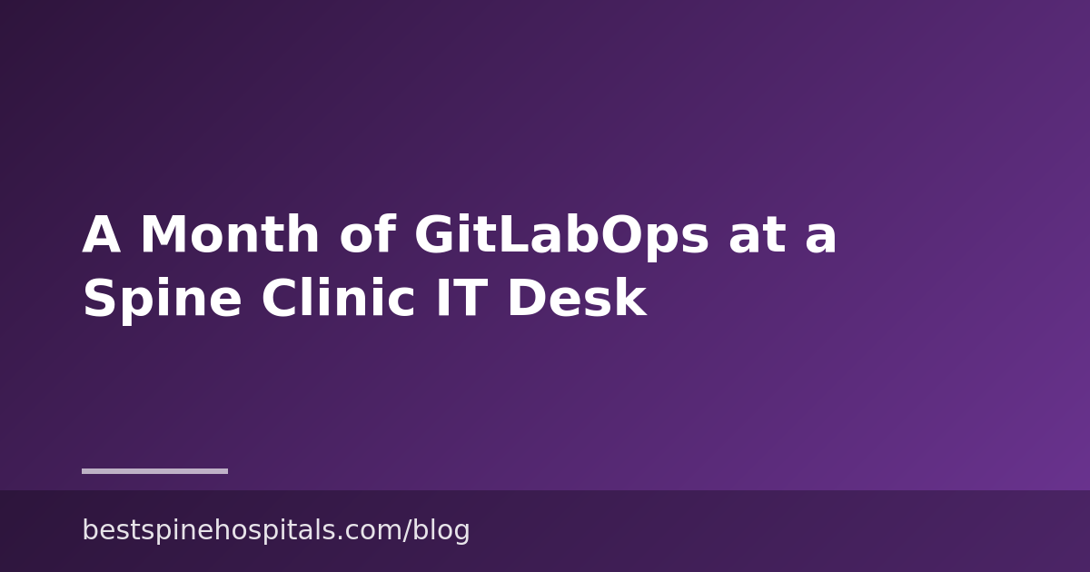A Month of GitLabOps at a Spine Clinic IT Desk